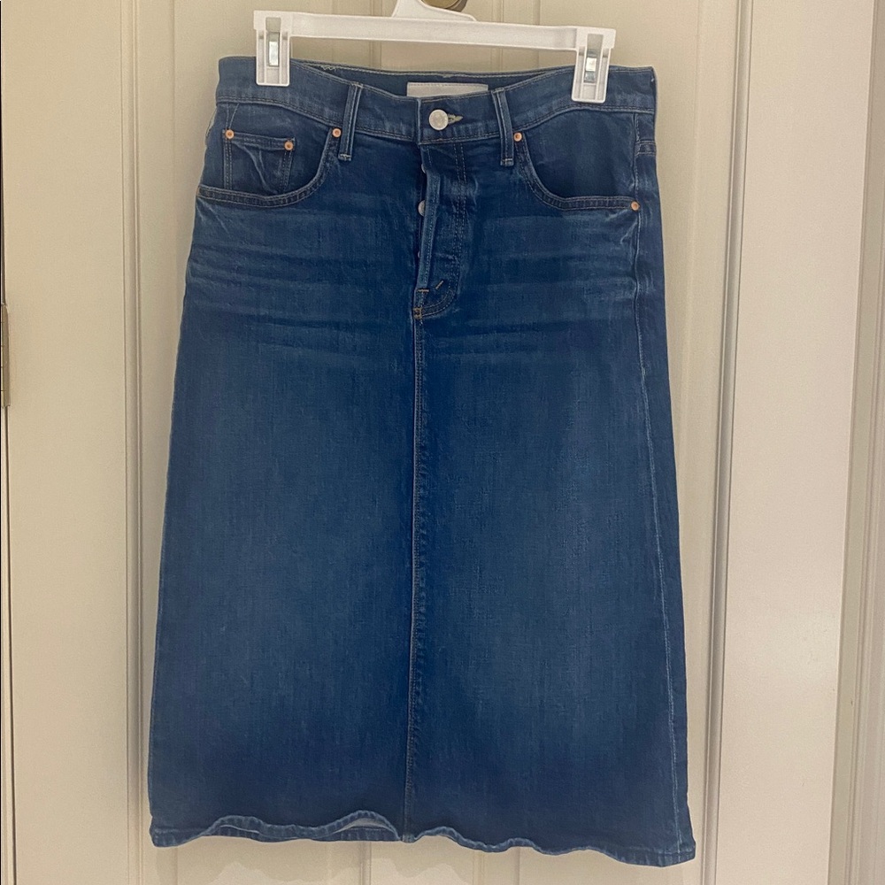 Mother Blue Denim Skirt.  The Vagabond MIDI Skirt. Sz 28 perfect condition.